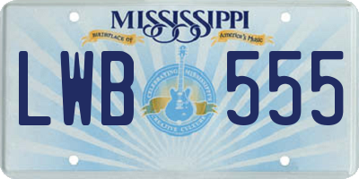 MS license plate LWB555