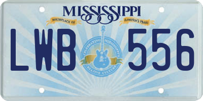 MS license plate LWB556