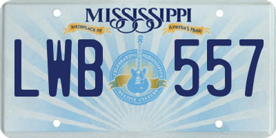MS license plate LWB557
