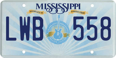 MS license plate LWB558