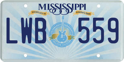 MS license plate LWB559