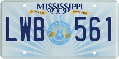 MS license plate LWB561