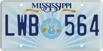 MS license plate LWB564