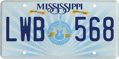 MS license plate LWB568