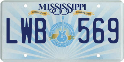 MS license plate LWB569