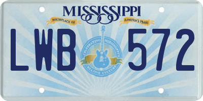 MS license plate LWB572