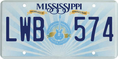 MS license plate LWB574