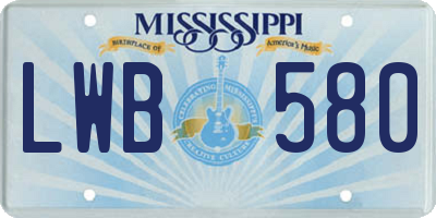 MS license plate LWB580