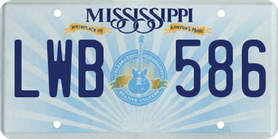 MS license plate LWB586