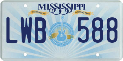 MS license plate LWB588
