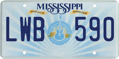 MS license plate LWB590