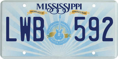 MS license plate LWB592