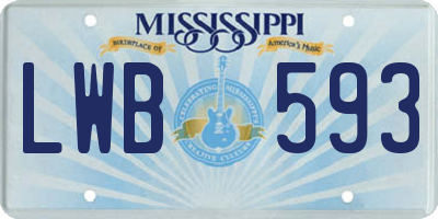 MS license plate LWB593