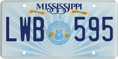 MS license plate LWB595