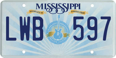 MS license plate LWB597