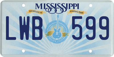 MS license plate LWB599