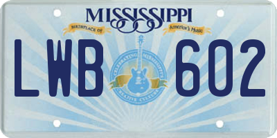MS license plate LWB602
