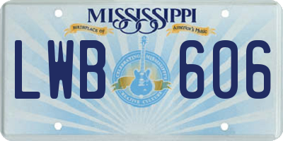 MS license plate LWB606