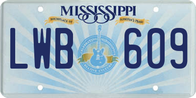 MS license plate LWB609