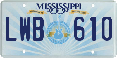 MS license plate LWB610
