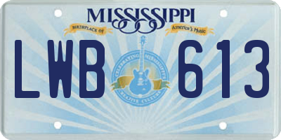 MS license plate LWB613