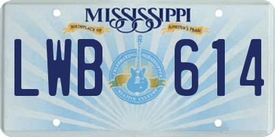 MS license plate LWB614