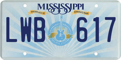MS license plate LWB617