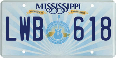 MS license plate LWB618