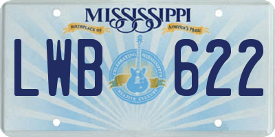 MS license plate LWB622