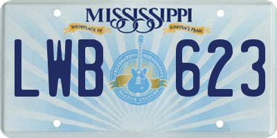 MS license plate LWB623