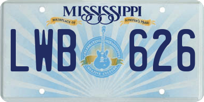 MS license plate LWB626
