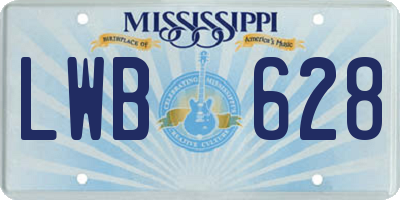 MS license plate LWB628