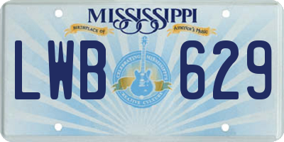 MS license plate LWB629