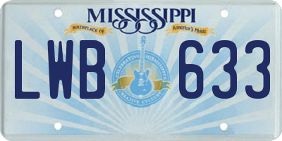 MS license plate LWB633