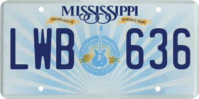 MS license plate LWB636