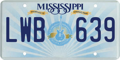 MS license plate LWB639
