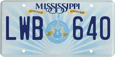 MS license plate LWB640