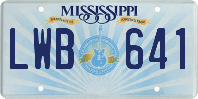 MS license plate LWB641