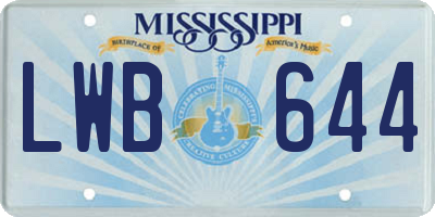 MS license plate LWB644