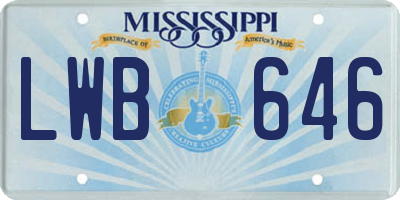 MS license plate LWB646
