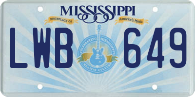 MS license plate LWB649