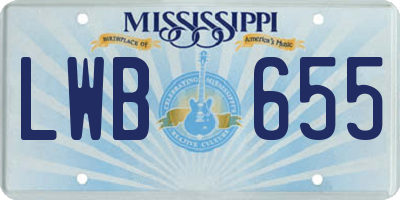 MS license plate LWB655