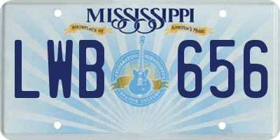 MS license plate LWB656