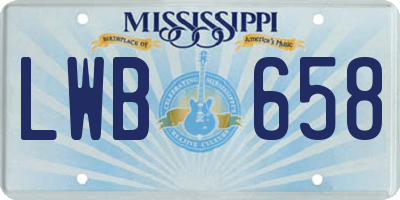 MS license plate LWB658