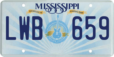 MS license plate LWB659