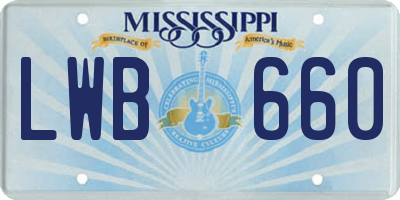 MS license plate LWB660