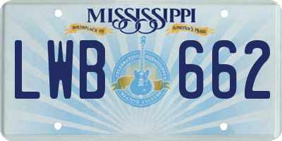 MS license plate LWB662