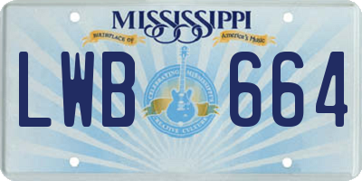 MS license plate LWB664
