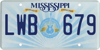 MS license plate LWB679