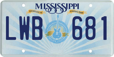 MS license plate LWB681